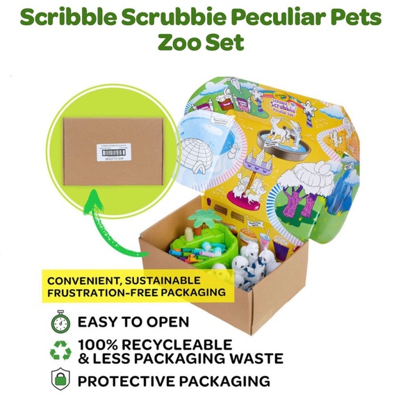 NIB Scribble Scrubbie Peculiar Zoo Play Set - Picture 5 of 12